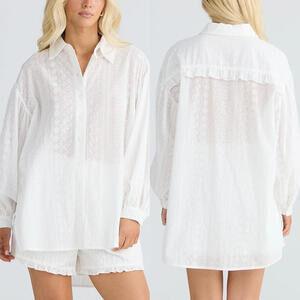 Talisman the Label Dahlia Overshirt NWT White Broderie Size S/M